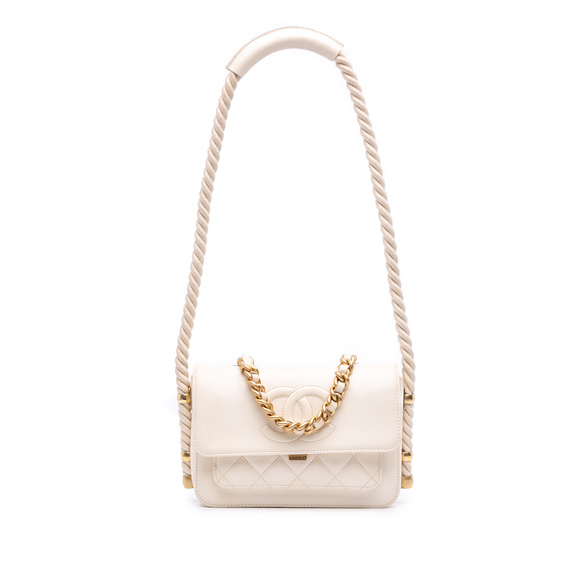 Pre-Loved Chanel Crumpled Calfskin En Vogue Rope Flap - Picture 1 of 10